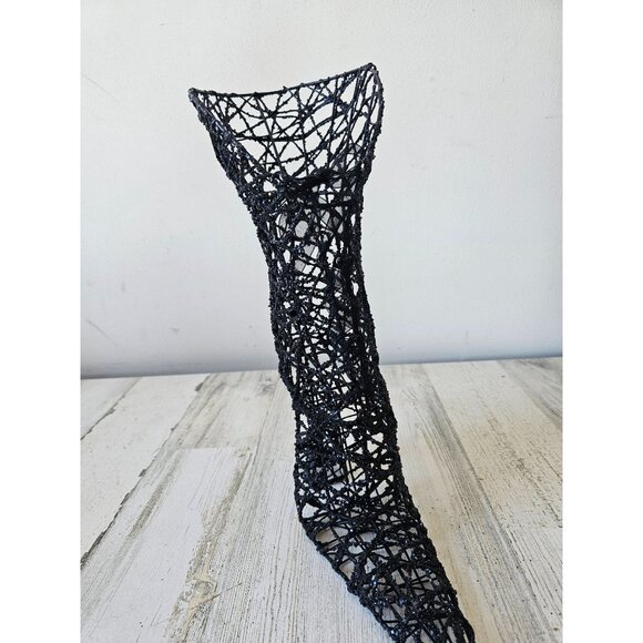 Glitter sparkle witch boot large decor life-size Halloween decor centerpiece uni - Picture 2 of 11